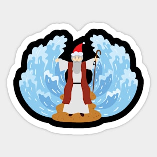 Moses parting the sea with Sticker